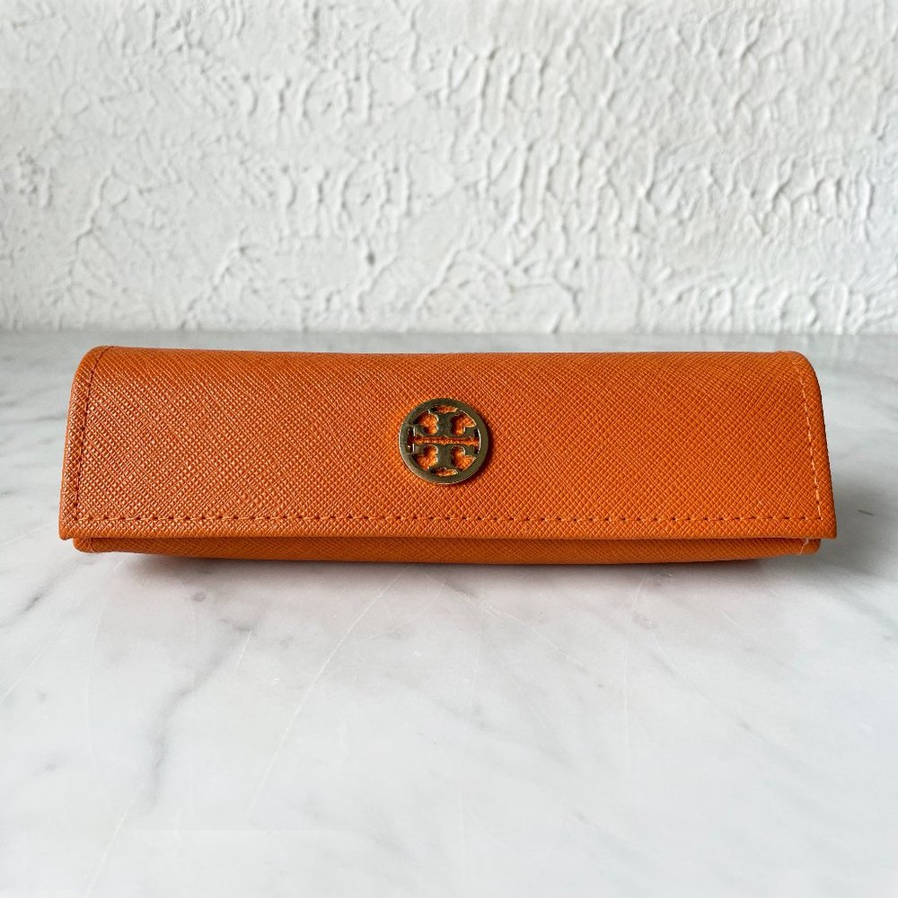 Tory Burch Orange Sunglasses Case with Gold Logo